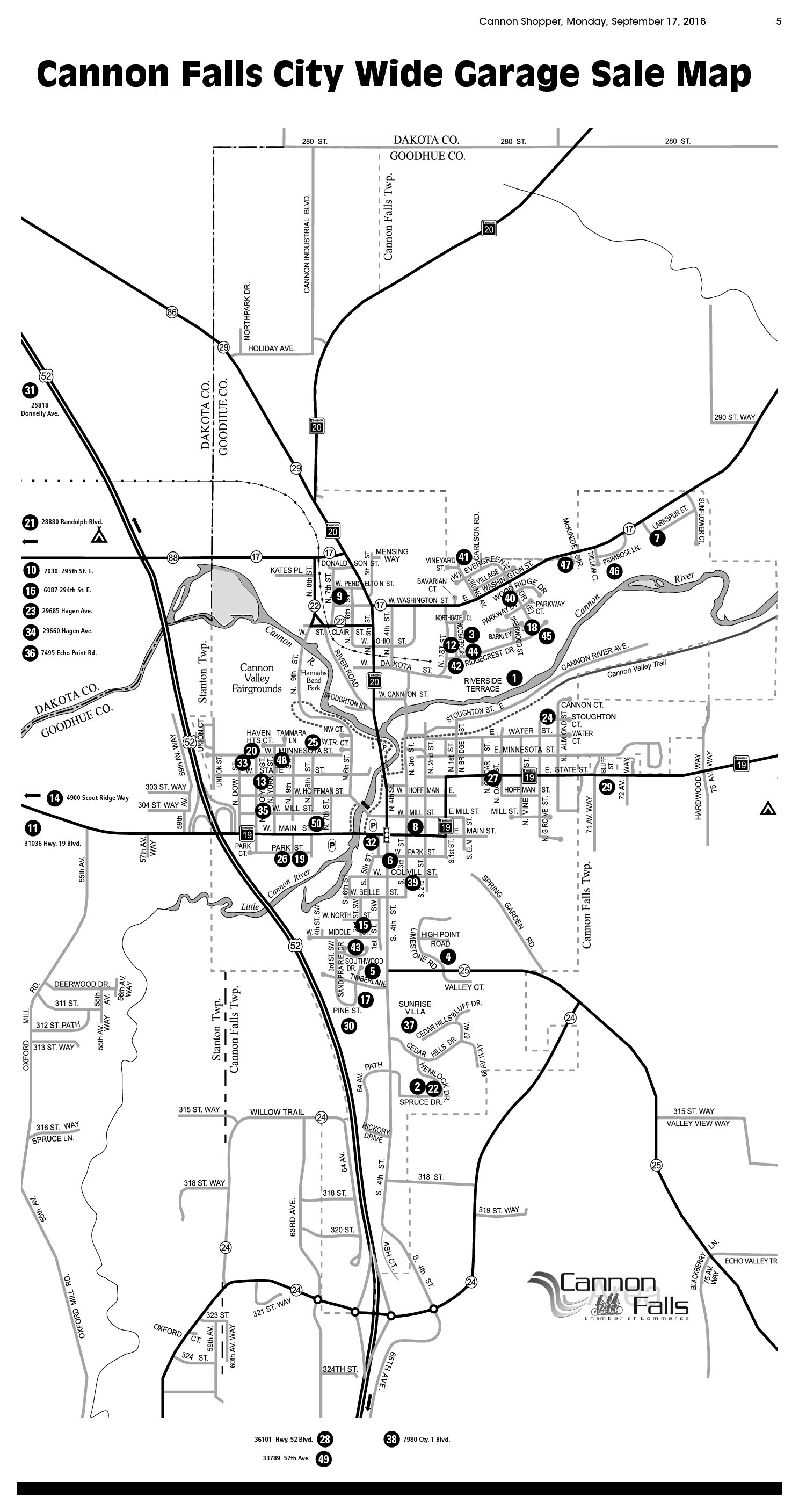 2018 Fall CommunityWide Garage Sales! Cannon Falls Area Chamber of