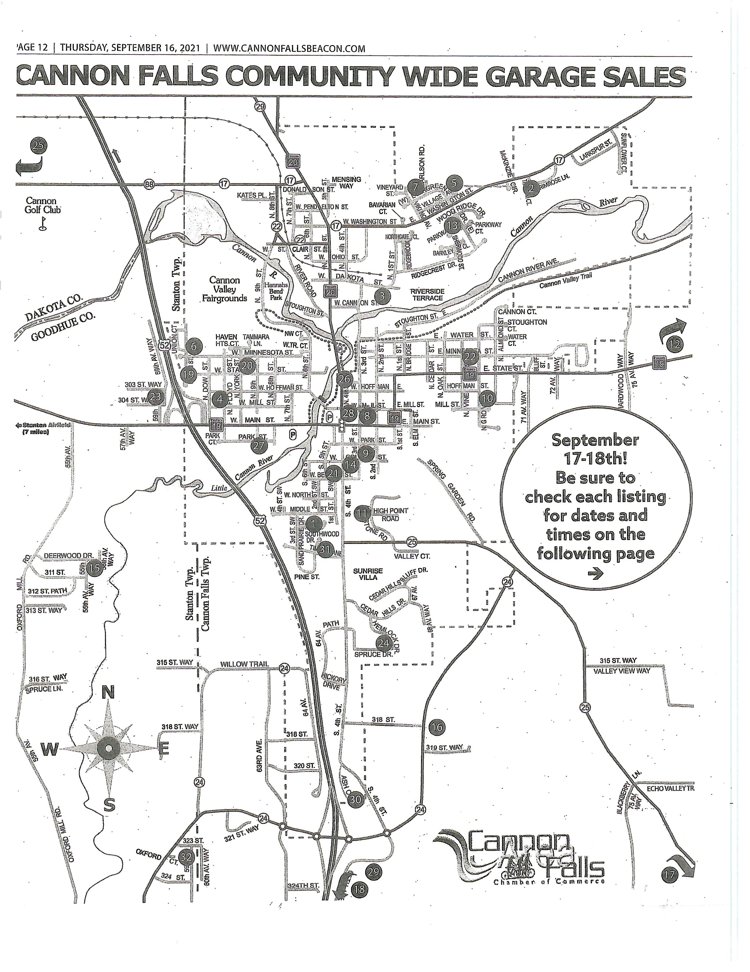 Fall CityWide Garage Sale ListMap 2021_Page_1 Cannon Falls Area